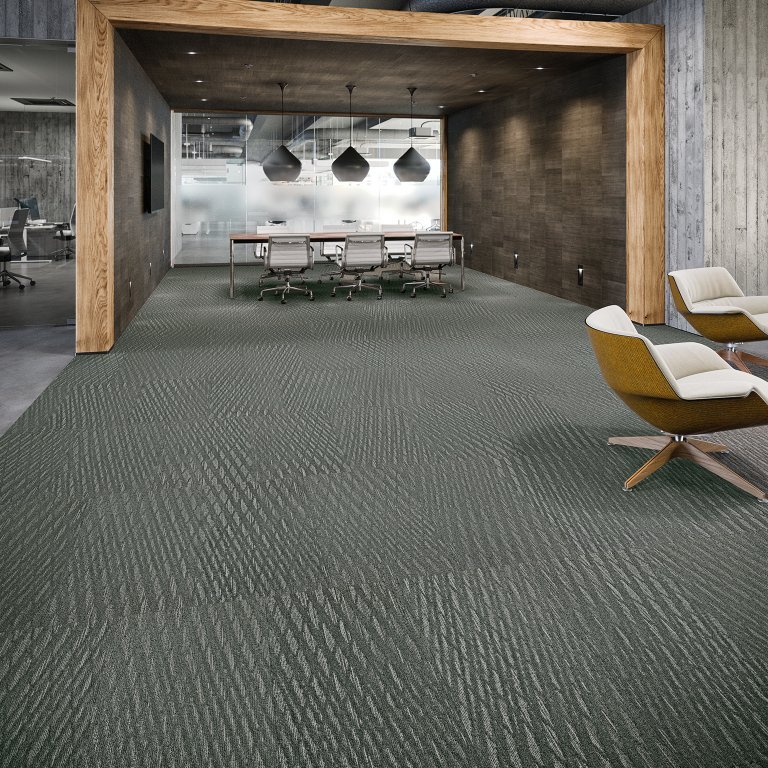 Mannington Commercial, Modular, The Moiré Collection was designed in collaboration with artist Gabriel Dawe and inspired by